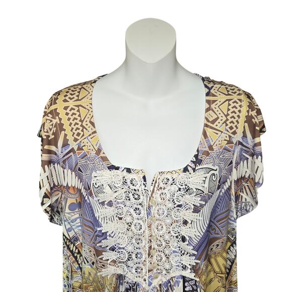 Unity World Wear Womens Medium Top Stretch Flowy Slinky Asymmetric Art to Wear - Picture 3 of 13